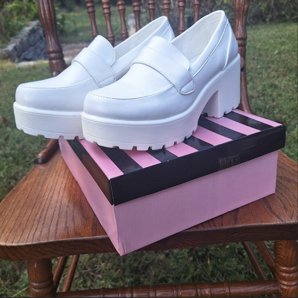 Women's Dollskill White Platform Loafers